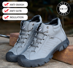 Brand Winter Men's Cowhide Anti-smash And Anti-puncture Insulation 6kv Safety Shoes Site Safety Work Shoes