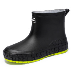 Wholesale Trendy Warm Women Anti-slip Waterproof Rain Boots Hot Sale Wear-resistant Adult Plush Solid Color Rain Boots
