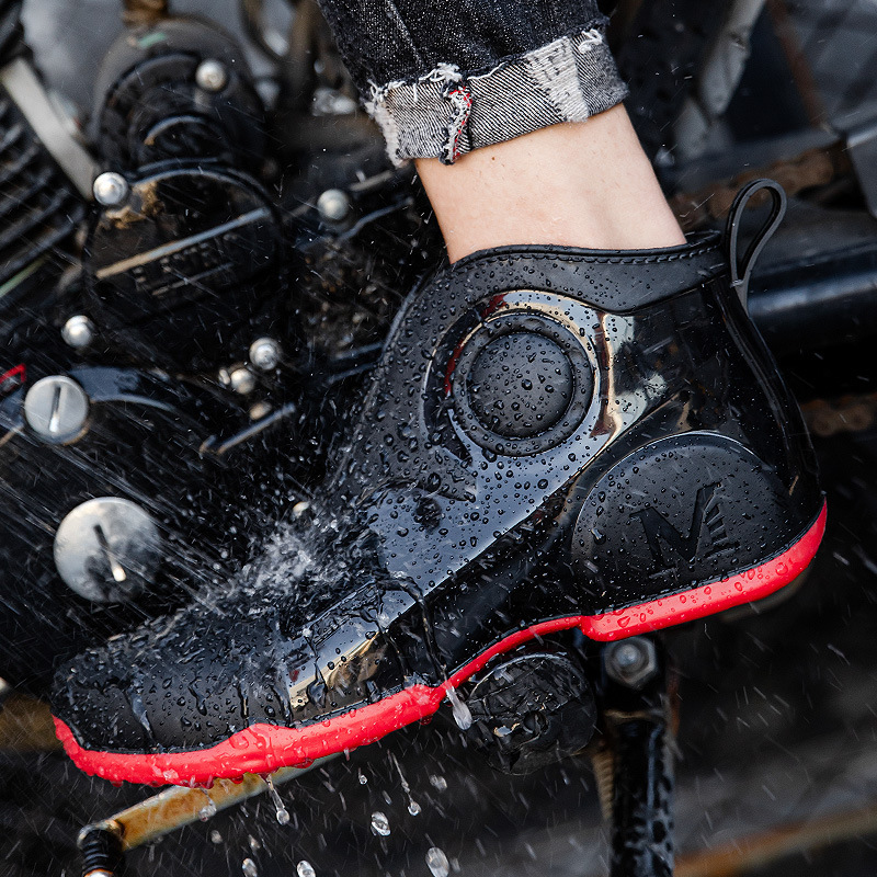 Fashion Rain Shoes For Men Thick Soled Rain Boots Non-slip Pvc Kitchen Shoes Outdoor Waterproof Car Wash Shoes For Men
