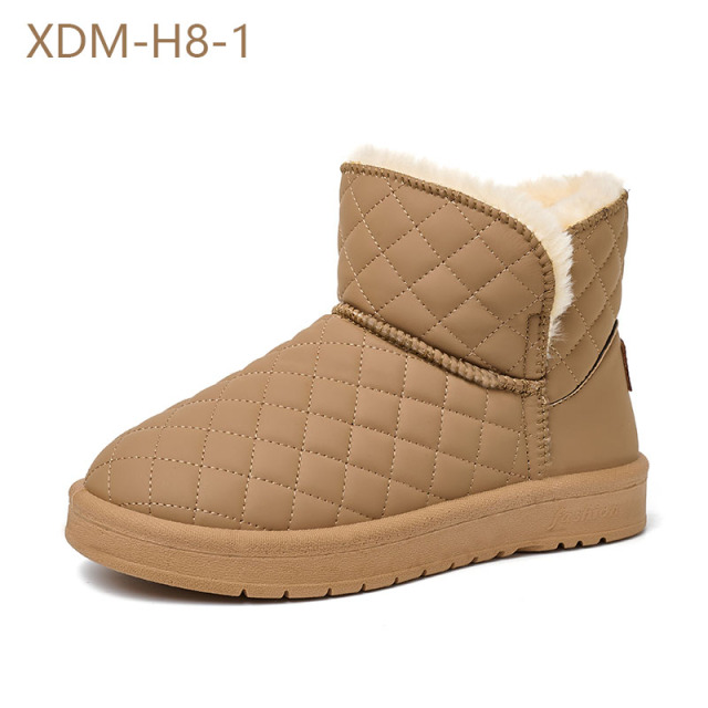 Best-selling Classic Style Wool Boots Wholesale Pu Upper Thin Sole Thick Sole Winter Outdoor Snow Boots For Women