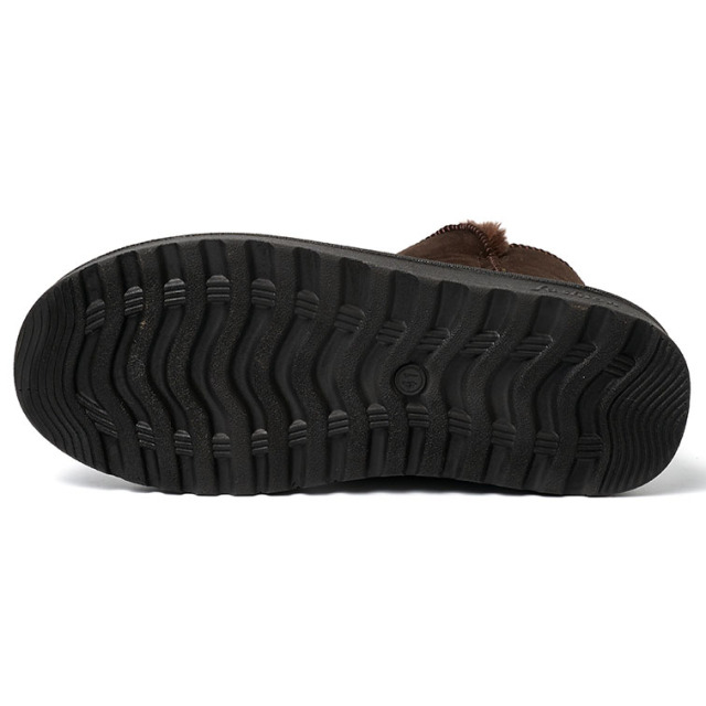 Wholesale Custom Men's Winter Outdoor Shoes Waterproof Dark Faux Suede Warm Plush Round Toe Snow Boots For Men