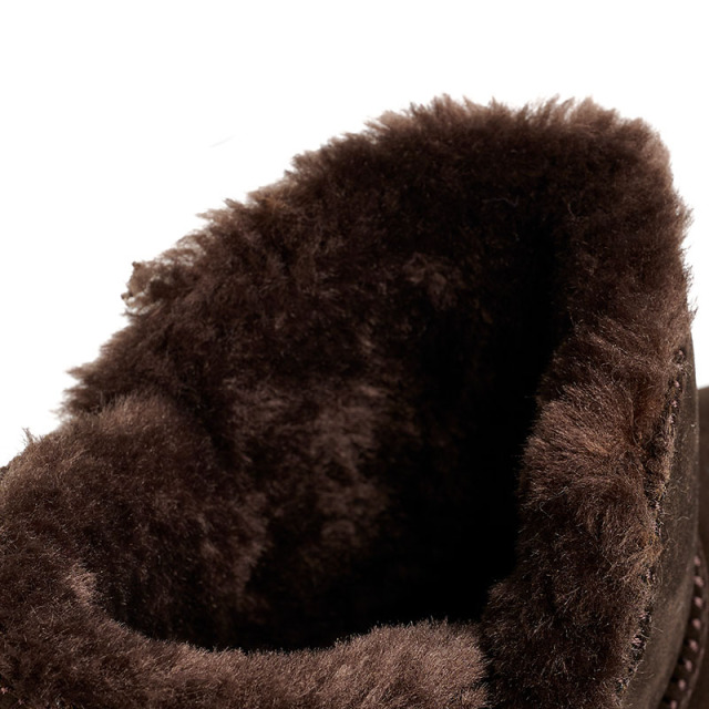 Wholesale Custom Men's Winter Outdoor Shoes Waterproof Dark Faux Suede Warm Plush Round Toe Snow Boots For Men