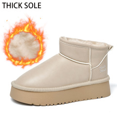 Manufacturers Direct Sales Of New Winter Snow Boots Wholesale Smooth Leather Thickened Plush Inner Snow Boots For Women