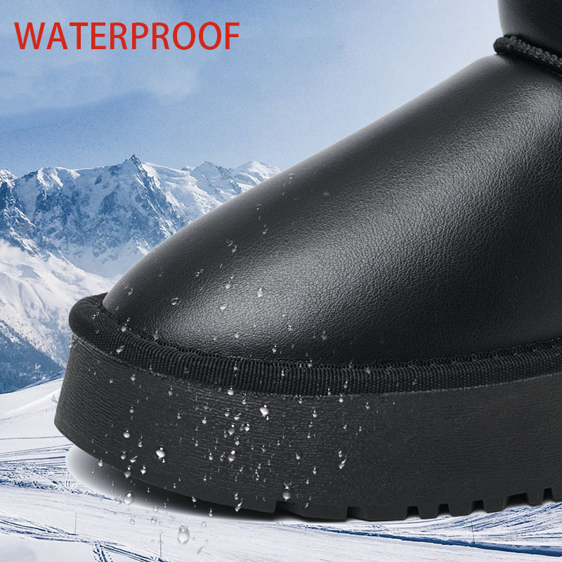Manufacturers Direct Sales Of New Winter Snow Boots Wholesale Smooth Leather Thickened Plush Inner Snow Boots For Women