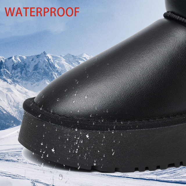 Manufacturers Direct Sales Of New Winter Snow Boots Wholesale Smooth Leather Thickened Plush Inner Snow Boots For Women