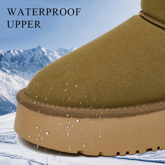 Bairuilun Winter Warm Women's Cotton Boots Factory Wholesale Classic Warm Plush Suede Upper Snow Boots For Women