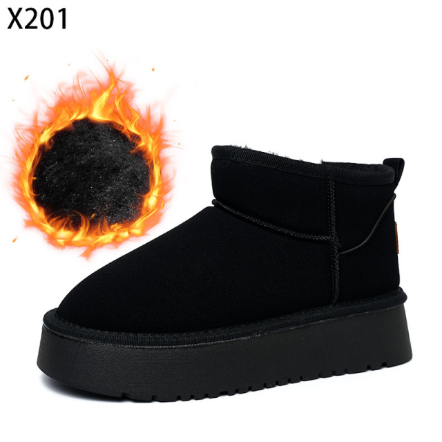 Bairuilun Winter Warm Women's Cotton Boots Factory Wholesale Classic Warm Plush Suede Upper Snow Boots For Women