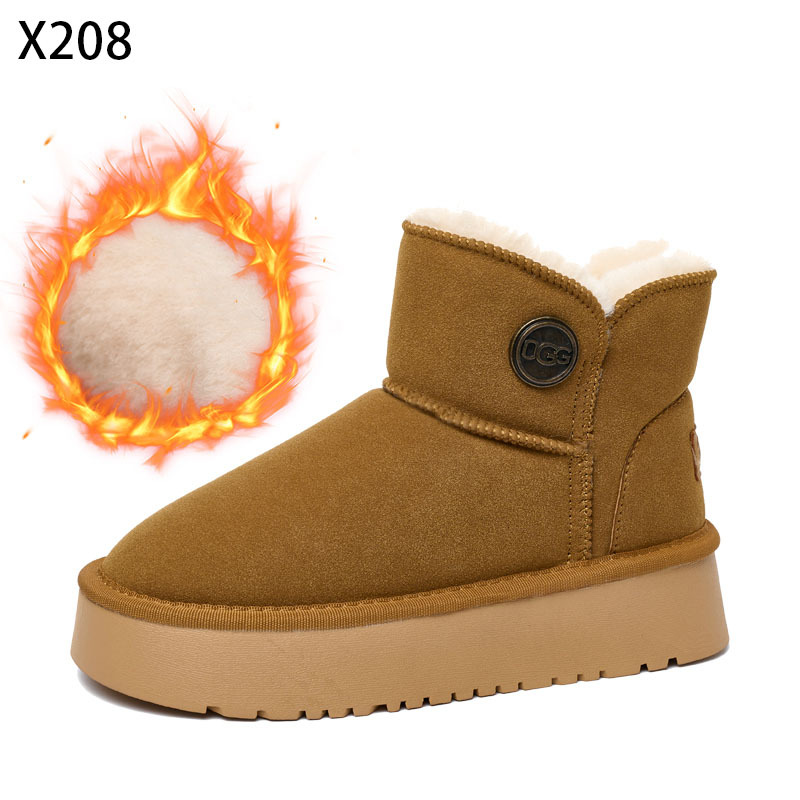 Bairuilun Source Manufacturers Wholesale Warm Plush Winter Boots Waterproof Suede Leather Upper Snow Boots For Women