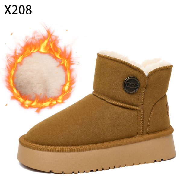 Bairuilun Source Manufacturers Wholesale Warm Plush Winter Boots Waterproof Suede Leather Upper Snow Boots For Women