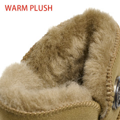 Bairuilun Source Manufacturers Wholesale Warm Plush Winter Boots Waterproof Suede Leather Upper Snow Boots For Women