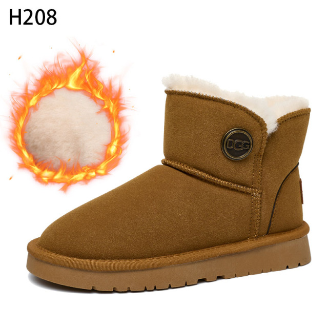 Bairuilun Source Manufacturers Wholesale Warm Plush Winter Boots Waterproof Suede Leather Upper Snow Boots For Women