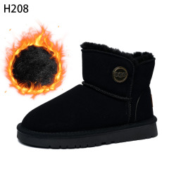 Bairuilun Source Manufacturers Wholesale Warm Plush Winter Boots Waterproof Suede Leather Upper Snow Boots For Women
