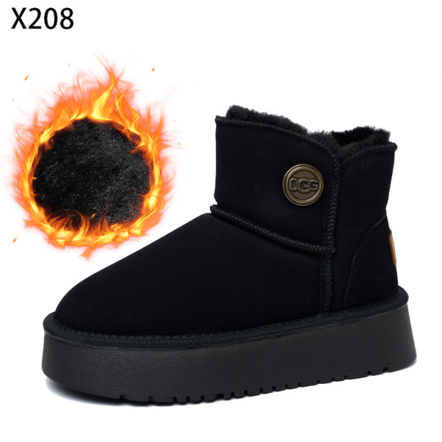 Bairuilun Source Manufacturers Wholesale Warm Plush Winter Boots Waterproof Suede Leather Upper Snow Boots For Women
