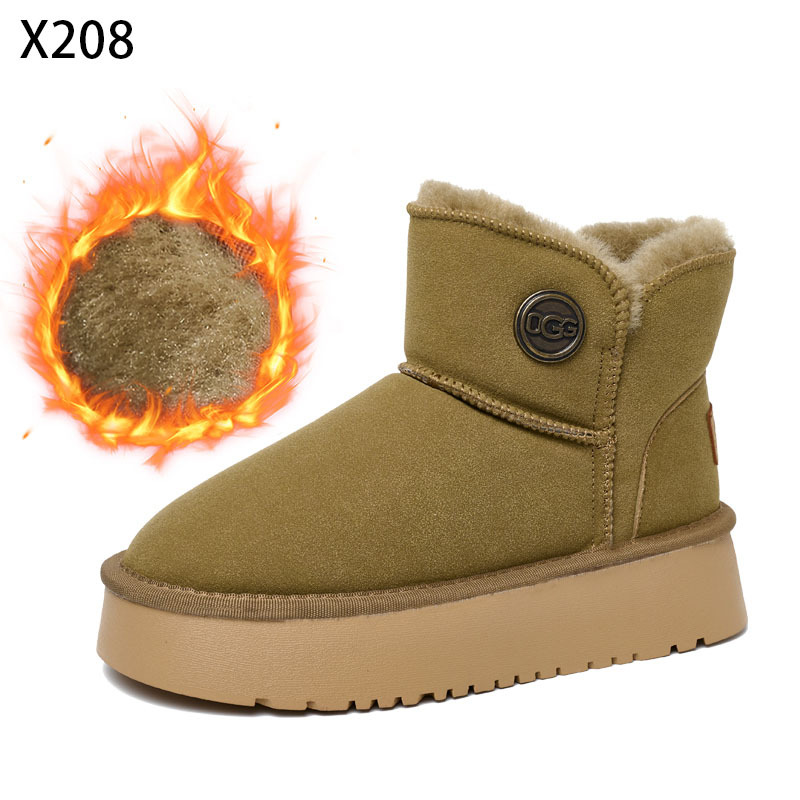 Bairuilun Source Manufacturers Wholesale Warm Plush Winter Boots Waterproof Suede Leather Upper Snow Boots For Women