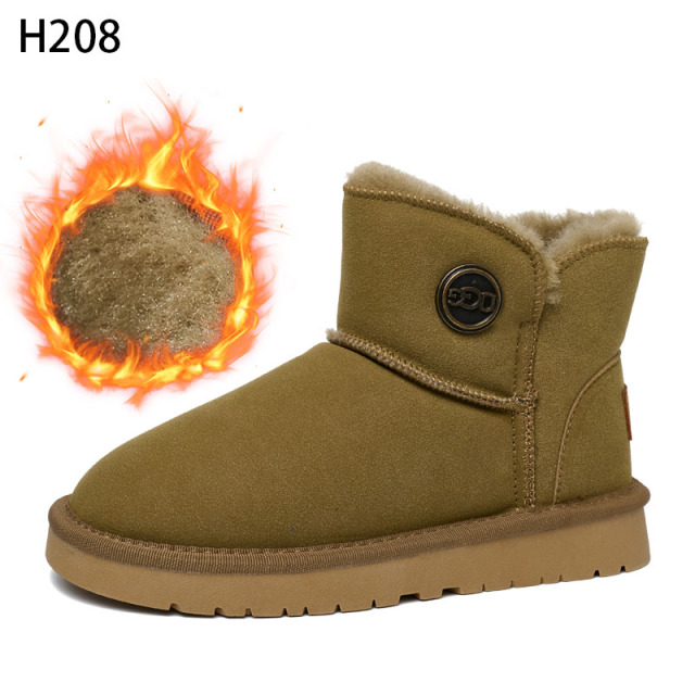 Bairuilun Source Manufacturers Wholesale Warm Plush Winter Boots Waterproof Suede Leather Upper Snow Boots For Women