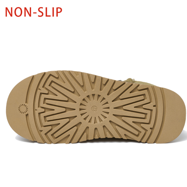Bairuilun Fashion Outdoor Women Winter Boots Thickend Plush Lining Suede Leather Upper Flat Snow Boots For Women