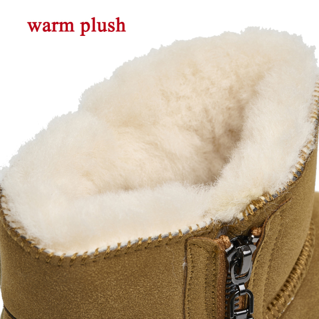 Bairuilun Winter Outdoor Footwear Wholesale Cotton-thickened Lining Faux Suede Upper Flat Snow Boots For Women