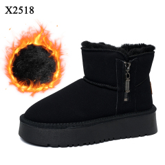 Bairuilun Winter Outdoor Footwear Wholesale Cotton-thickened Lining Faux Suede Upper Flat Snow Boots For Women