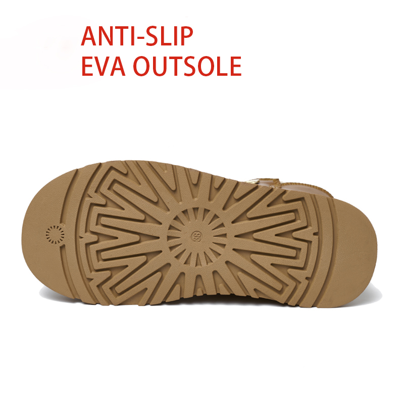 Bairuilun Winter Outdoor Warm Plush Cozy Cotton Shoes Waterproof Smooth Pu Leather Eva Platform Snow Boots For Women
