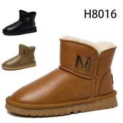 Bairuilun Winter Outdoor Warm Plush Cozy Cotton Shoes Waterproof Smooth Pu Leather Eva Platform Snow Boots For Women