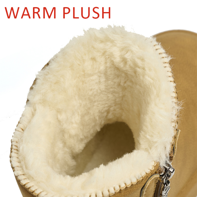 Bairuilun Pu Outsole Non-slip Artificial Leather Winter Shoes Thermal Fluff Lining Snow Boots For Women Ladies