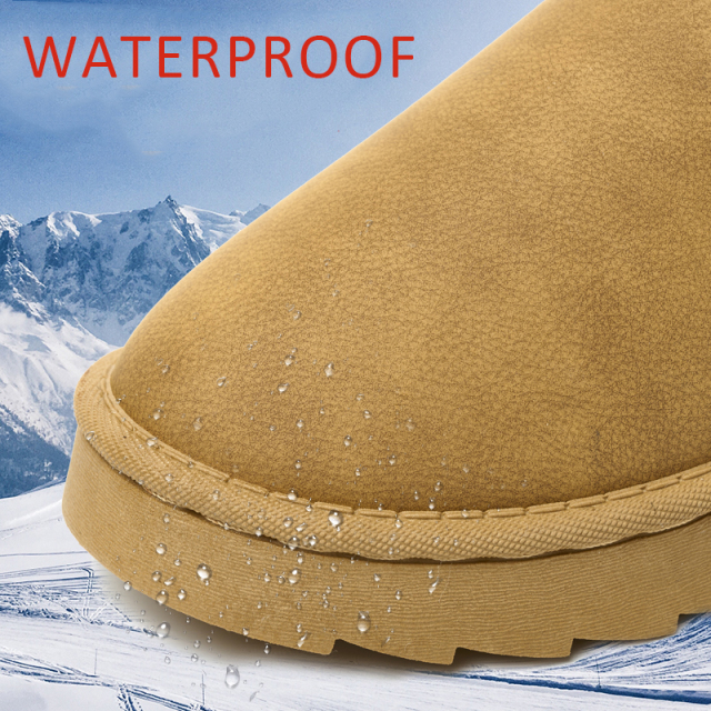 Bairuilun Pu Outsole Non-slip Artificial Leather Winter Shoes Thermal Fluff Lining Snow Boots For Women Ladies