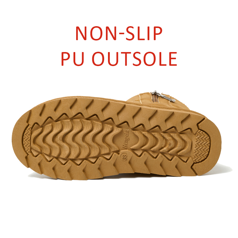 Bairuilun Pu Outsole Non-slip Artificial Leather Winter Shoes Thermal Fluff Lining Snow Boots For Women Ladies