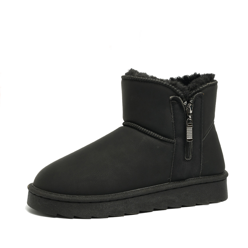 Bairuilun Pu Outsole Non-slip Artificial Leather Winter Shoes Thermal Fluff Lining Snow Boots For Women Ladies