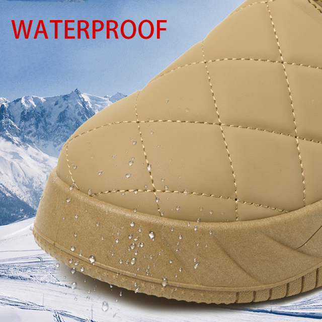 Bairuilun Winter Outdoor Waterproof Warm Plush Non-slip Thick Sole Height Increasing Lightweight Snow Boots For Women