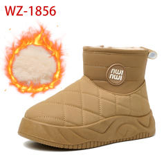 Bairuilun Winter Outdoor Waterproof Warm Plush Non-slip Thick Sole Height Increasing Lightweight Snow Boots For Women