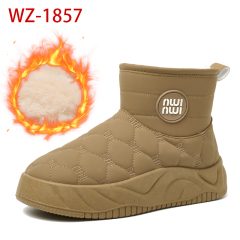 Bairuilun Winter Outdoor Waterproof Warm Plush Non-slip Thick Sole Height Increasing Lightweight Snow Boots For Women