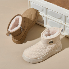 Bairuilun Winter Outdoor Waterproof Warm Plush Non-slip Thick Sole Height Increasing Lightweight Snow Boots For Women