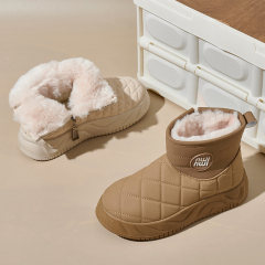 Bairuilun Winter Outdoor Waterproof Warm Plush Non-slip Thick Sole Height Increasing Lightweight Snow Boots For Women