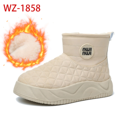 Bairuilun Winter Outdoor Waterproof Warm Plush Non-slip Thick Sole Height Increasing Lightweight Snow Boots For Women