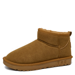 Bairuilun Men's Ankle Boots Winter Thickend Warm Plush Lining Outdoor Waterproof Cold-resistant Walking Shoes