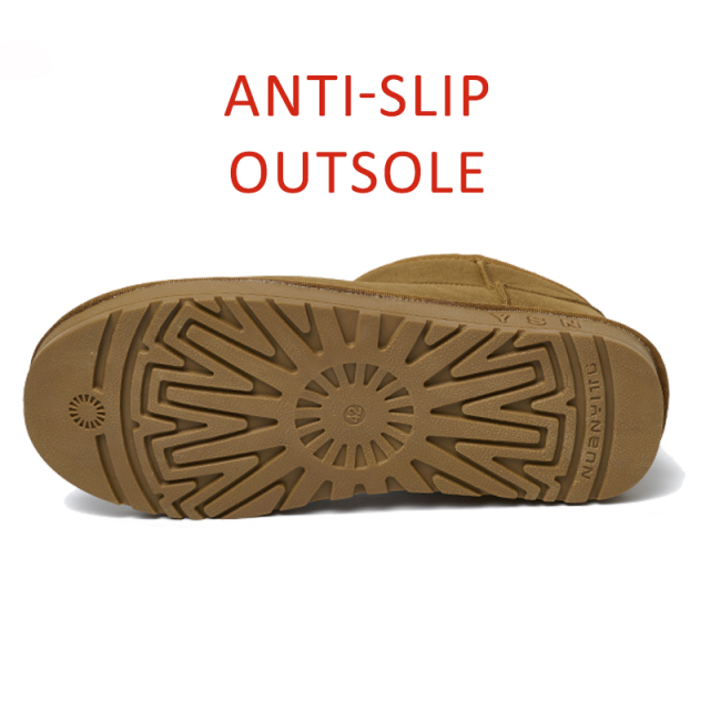 Bairuilun Men's Ankle Boots Winter Thickend Warm Plush Lining Outdoor Waterproof Cold-resistant Walking Shoes