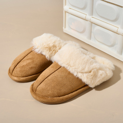 Bairuilun Can Customize Winter Thin-sole Closed Toe Warm Slippers Furry Heating Slip-on Snow Boots For Ladies Girls