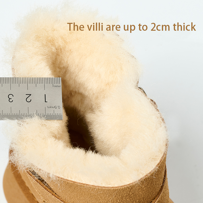 Bairuilun Autumn Winter Mid-top Faux Suede Flat Casual Shoes Comfortable Plush Lining Waterproof Snow Boots For Women