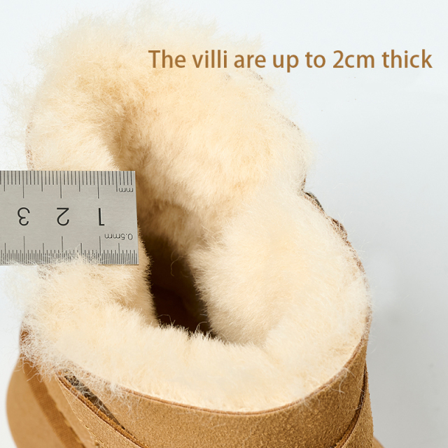 Bairuilun Autumn Winter Mid-top Faux Suede Flat Casual Shoes Comfortable Plush Lining Waterproof Snow Boots For Women