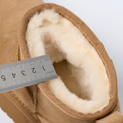 Luxury Winter Women Wool Lining Snow Boots Casual Shoes New Cow Leather Ankle Boots Flats Platform Women Snow Boots