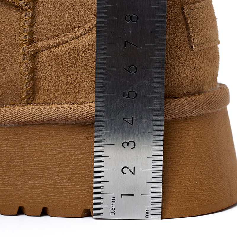 Luxury Winter Women Wool Lining Snow Boots Casual Shoes New Cow Leather Ankle Boots Flats Platform Women Snow Boots