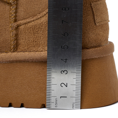 Luxury Winter Women Wool Lining Snow Boots Casual Shoes New Cow Leather Ankle Boots Flats Platform Women Snow Boots