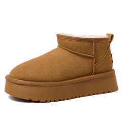 Ankle Flats Platform Ladies Winter Shoes Suede Plush Warm Casual Shoes 2024 Winter New Thick Fashion Shoes Women Snow Boots