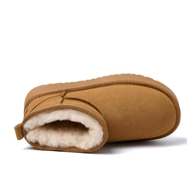 Ankle Flats Platform Ladies Winter Shoes Suede Plush Warm Casual Shoes 2024 Winter New Thick Fashion Shoes Women Snow Boots