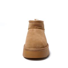 Luxury Winter Women Wool Lining Snow Boots Casual Shoes New Cow Leather Ankle Boots Flats Platform Women Snow Boots