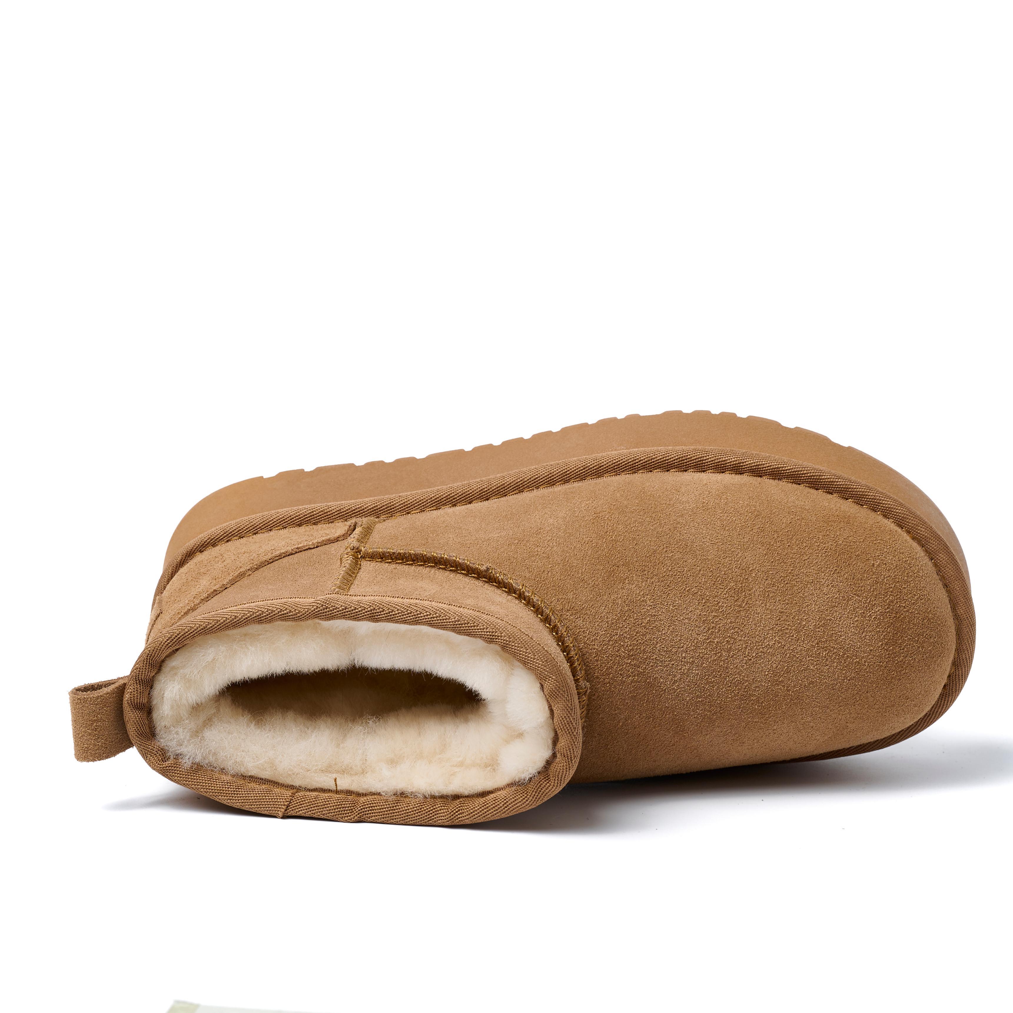 Luxury Winter Women Wool Lining Snow Boots Casual Shoes New Cow Leather Ankle Boots Flats Platform Women Snow Boots