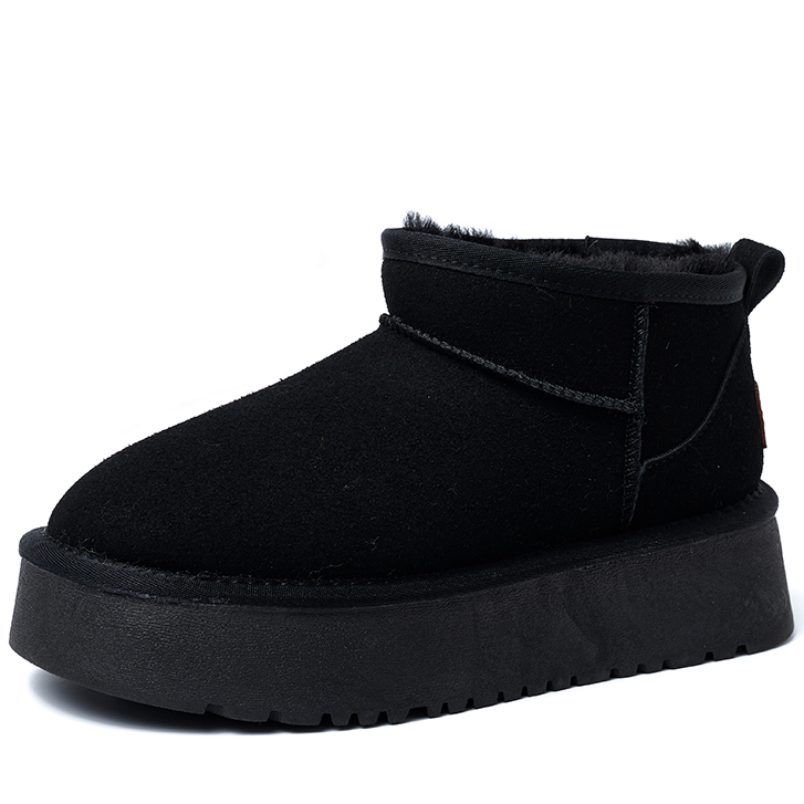 Ankle Flats Platform Ladies Winter Shoes Suede Plush Warm Casual Shoes 2024 Winter New Thick Fashion Shoes Women Snow Boots