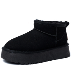 Ankle Flats Platform Ladies Winter Shoes Suede Plush Warm Casual Shoes 2024 Winter New Thick Fashion Shoes Women Snow Boots