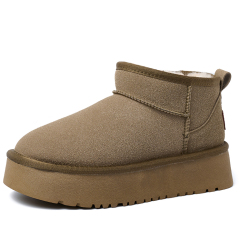Ankle Flats Platform Ladies Winter Shoes Suede Plush Warm Casual Shoes 2024 Winter New Thick Fashion Shoes Women Snow Boots