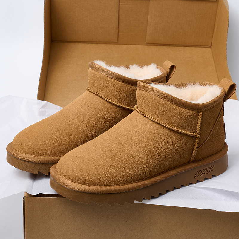 Wholesale Women's Winter Shoes Boots Cow Suede Upper Ultra Lightweight TPR Outsole Warm Women Snow Boots Support OEM/ODM